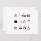 Carte Postale Motif de conception de cafés Mugs (Devant / Derrière)