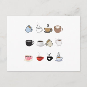 Carte Postale Motif de conception de cafés Mugs