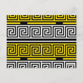 Carte Postale Motif de conception de frise à clé grecque jaune b (Dos)