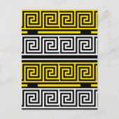 Carte Postale Motif de conception de frise à clé grecque jaune b (Devant)