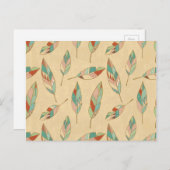 Carte Postale Motif de corail de plume d'étape | de Geo de (Devant / Derrière)