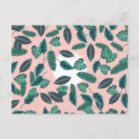 Motif de coucher de soleil Feuille vert rose d'été