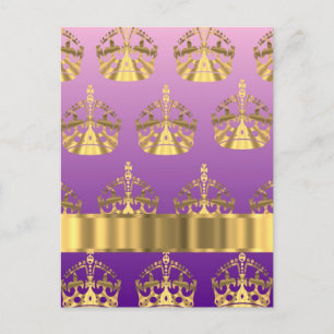 Carte Postale Motif de couronne d'or