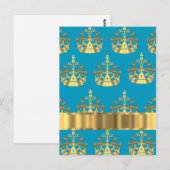 Carte Postale Motif de couronne d'or et d'aqua (Devant / Derrière)
