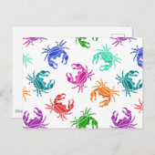 Carte Postale Motif De Crabes (Devant / Derrière)