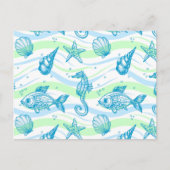 Carte Postale Motif de croquis marin (Devant)