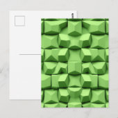 Carte Postale Motif de cube géométrique 3D vert sauge (Devant / Derrière)