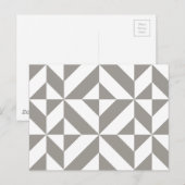 Carte Postale Motif de cube géométrique gris argenté (Devant / Derrière)