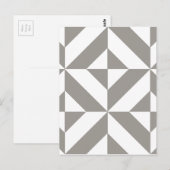 Carte Postale Motif de cube géométrique gris argenté (Devant / Derrière)