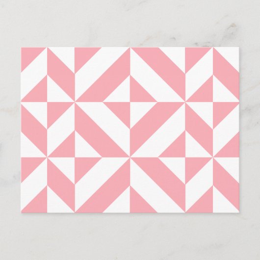 Carte Postale Motif de cube géométrique Melon rose (Devant)