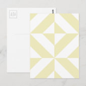 Carte Postale Motif de cube géométrique or pâle (Devant / Derrière)