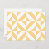 Carte Postale Motif de cube géométrique Pale Melon (Devant / Derrière)