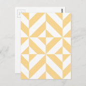 Carte Postale Motif de cube géométrique Pale Melon (Devant / Derrière)