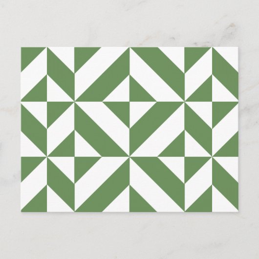 Carte Postale Motif de cube vert laiton foncé (Devant)