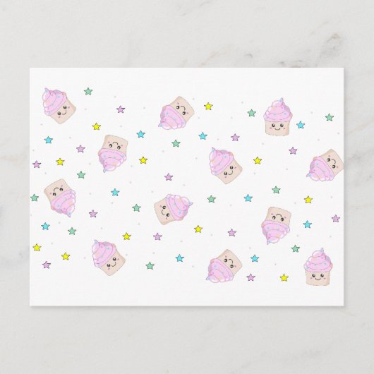 Carte Postale Motif de cupcake (Devant)