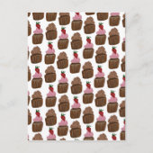 Carte Postale Motif de cupcakes au chocolat Joyeux Anniversaire (Devant)