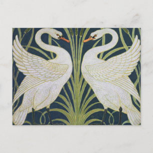 Carte Postale Motif de cygnes Art Nouveau : Impression de cygnes