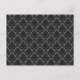 Carte Postale Motif de Damas (Gris & Noir)