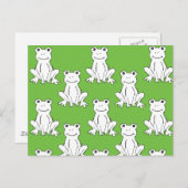 Carte Postale Motif de de grenouille Motif vert mou (Devant / Derrière)