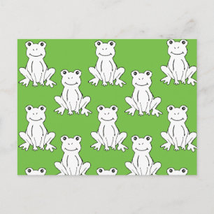 Carte Postale Motif de  de grenouille Motif vert mou