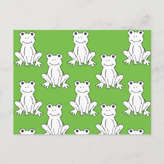 Carte Postale Motif de de grenouille Motif vert mou (Devant)