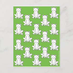 Carte Postale Motif de de grenouille Motif vert mou