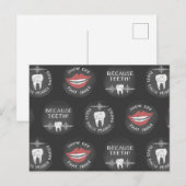Carte Postale Motif de dentiste mignon - Hygiéniste dentaire drô (Devant / Derrière)