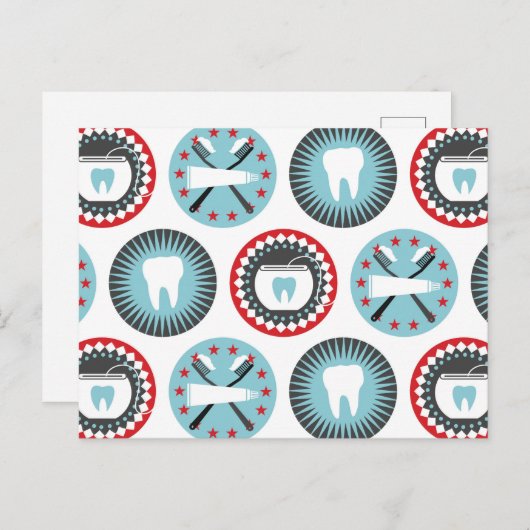 Carte Postale Motif de dentisterie gras - Hygiéniste dentaire de (Devant / Derrière)
