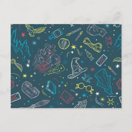 Carte Postale Motif de dessin au trait d'objets de la gamme HARR (Devant)