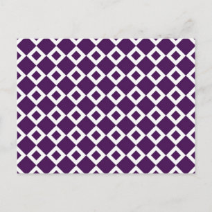 Carte Postale Motif de diamants violet et blanc