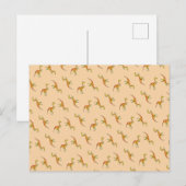 Carte Postale Motif de dinosaures jaune rayé rouge (Devant / Derrière)