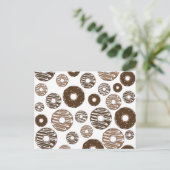 Carte Postale Motif de Donuts, Donuts au Chocolat, Donuts Carame (Debout devant)