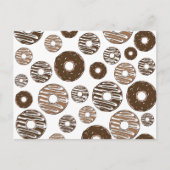 Carte Postale Motif de Donuts, Donuts au Chocolat, Donuts Carame (Devant)