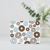 Carte Postale Motif De Donuts, Donuts Bleus, Donuts Brown (Debout devant)