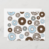 Carte Postale Motif De Donuts, Donuts Bleus, Donuts Brown (Devant / Derrière)