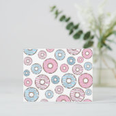 Carte Postale Motif de donuts, Donuts roses, Donuts bleus (Debout devant)