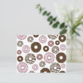 Carte Postale Motif De Donuts, Donuts Roses, Donuts Brown (Debout devant)