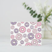 Carte Postale Motif de donuts, Donuts roses, Donuts violets (Debout devant)