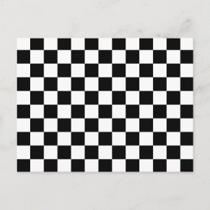 Carte Postale Motif de drapeau à carreaux noir et blanc Cool