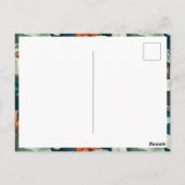 Carte Postale Motif de feuillage de fleurs élégant Photo Merci (Dos)