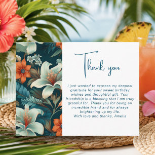 Carte Postale Motif de feuillage de fleurs tropicales élégantes 