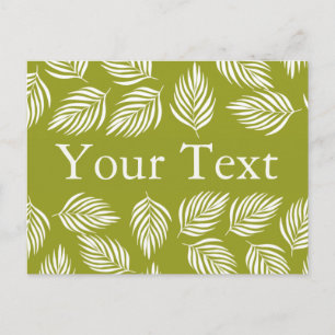 Carte Postale Motif de feuilles vert citron décoratives Texte pe