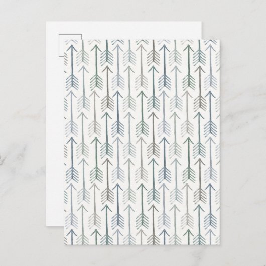Carte Postale Motif de flèches d'aquarelle (Devant / Derrière)