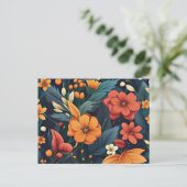 Carte Postale Motif de fleur coloré (Debout devant)