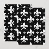 Carte Postale Motif de fleur de lis noir Design (Devant / Derrière)