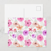 Carte Postale Motif de fleurs (Devant / Derrière)