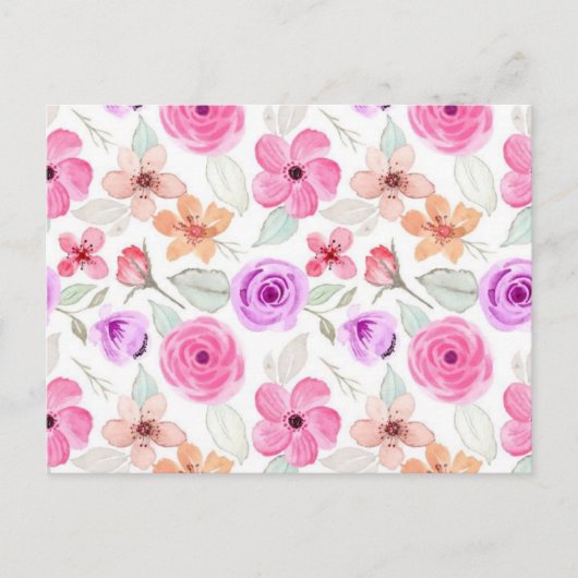 Carte Postale Motif de fleurs (Devant)
