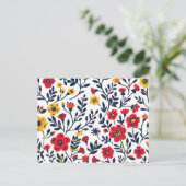 Carte Postale Motif de fleurs (Debout devant)