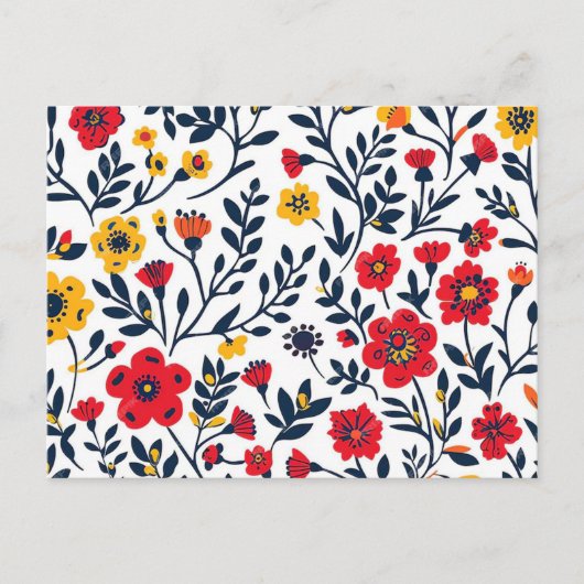 Carte Postale Motif de fleurs (Devant)