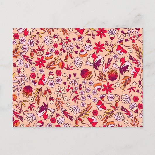 Carte Postale Motif de fleurs (Devant)